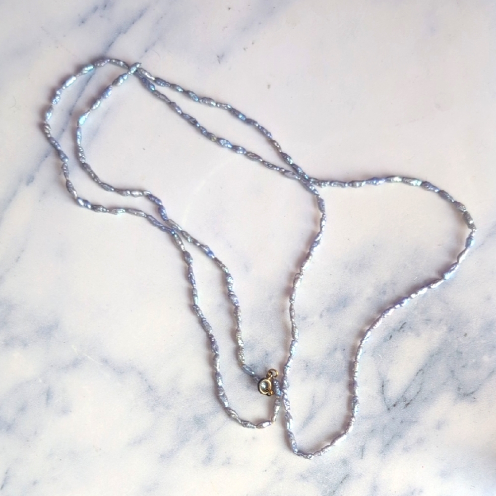 30-in Freshwater Periwinkle Blue Necklace
